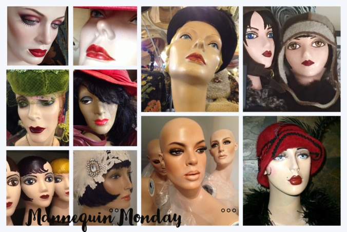 collage phots of mannequin heads