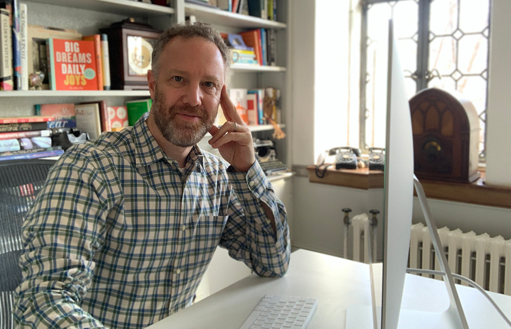 image of Dan Blank in his studio office